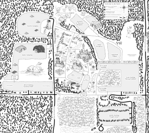 Fantasy-style map of the June Faire event site